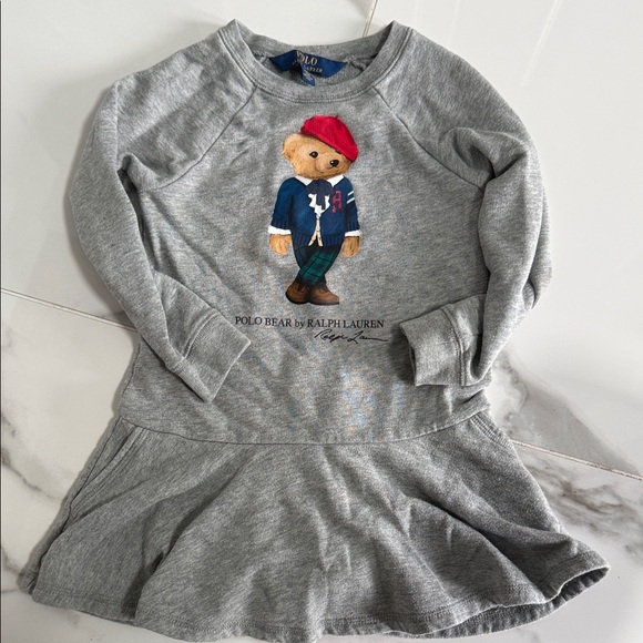 Ralph Lauren Gray Dress with Polo Bear - Picture 1 of 4
